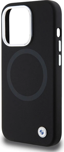 Ovitek iz tekočega silikona z MagSafe adijo BMW Signature za iPhone 15 Pro, črn