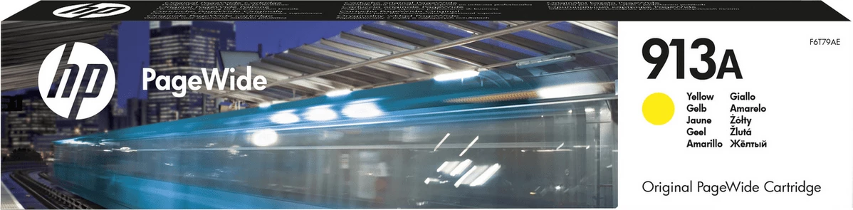 Črnilna kartuša, 38 ml, do 3000 strani, PageWide, rumena — HP 913A (F6T79AE)
