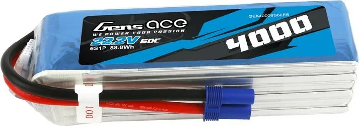 Litij-Polimerna baterija 4000mAh 22,2V 60C 6S1P z EC5 priključkom, Gens Ace