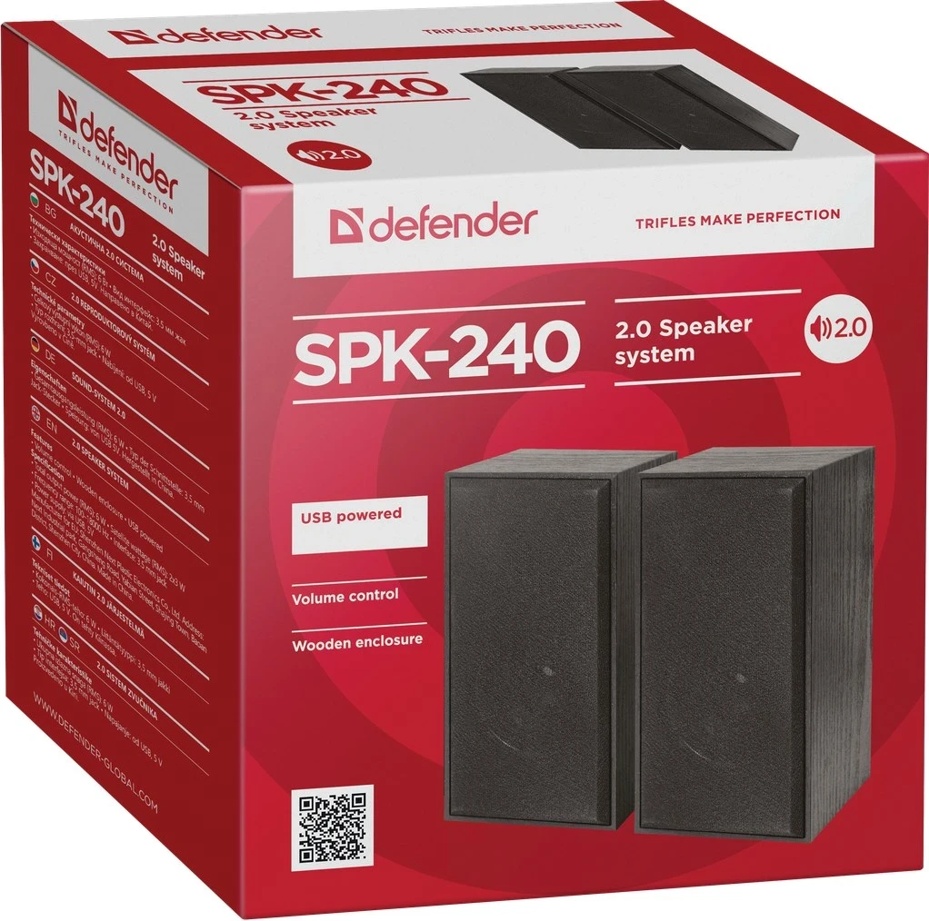Zvočnik Defender SPK-240, 6 W, črn