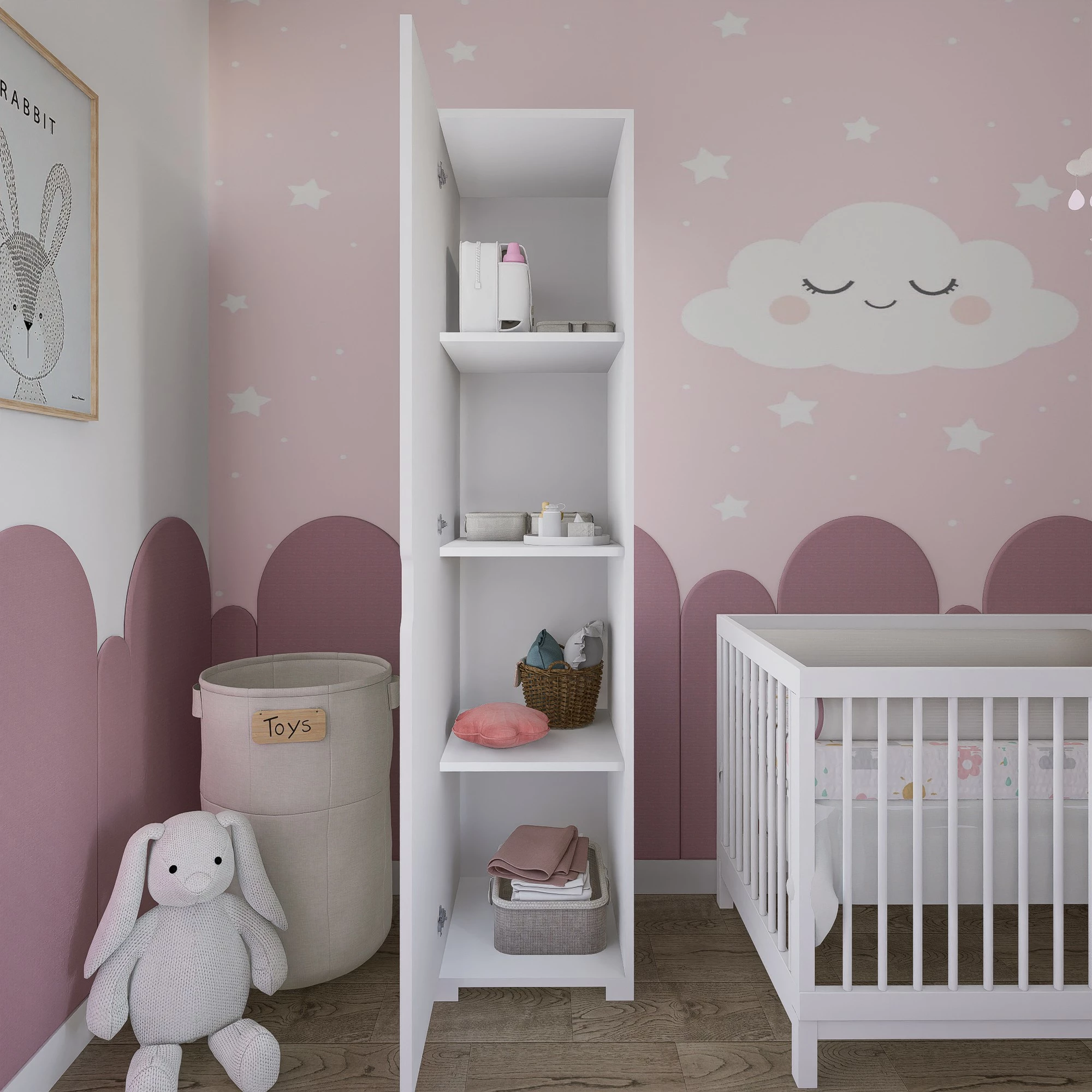 Dnevni/Spalni omarica Skye Decor, mat bela, Duru 1600-042