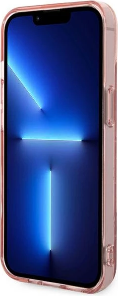 Prozoren ovitek z navpičnimi črtami Karl Lagerfeld za iPhone 14 Plus 6,7", roza