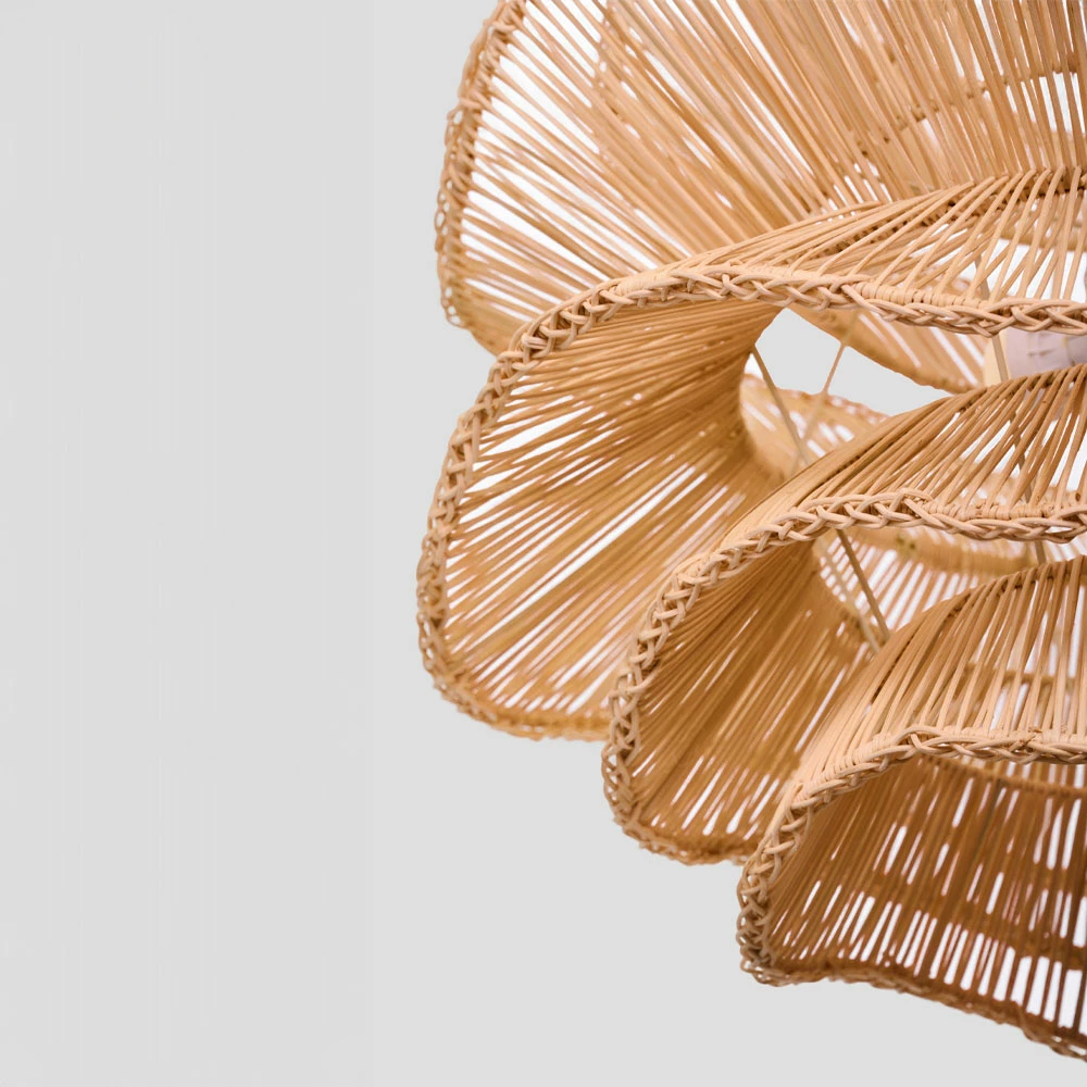 Stropna svetilka iz ratana, bela, 61x47 cm Aurora