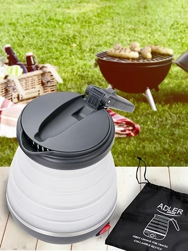 Električni čajnik 0,6 L, 750 W, črn in bel Adler AD 1279
