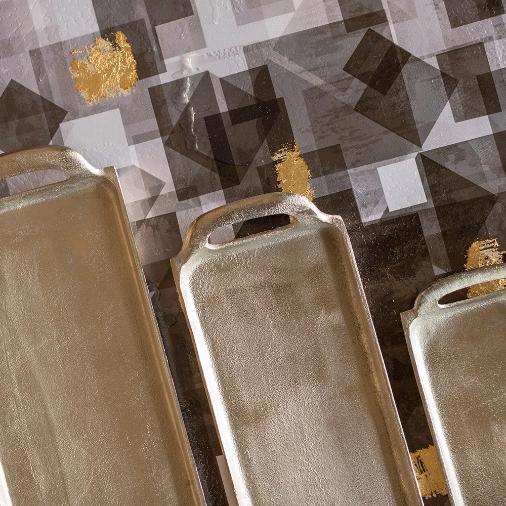 Dekorativni pladenj iz aluminija, srebrn, 53 x 15 x 4 cm, ADORO