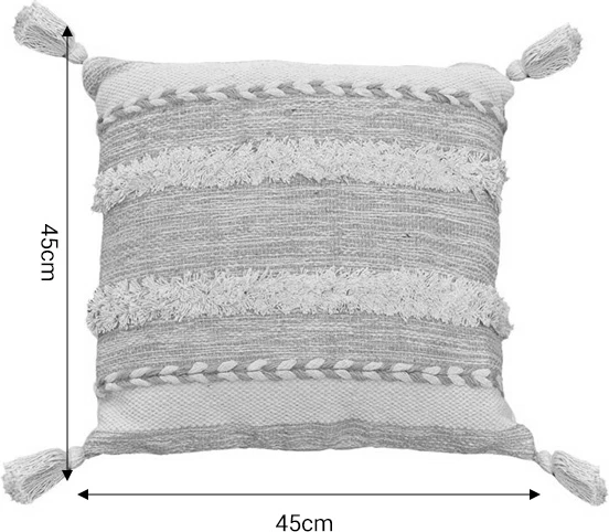 Blazina, bež tkanina Rozi Inart, 45x45x2.5 cm