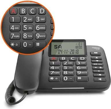 Fiksni telefon z žico Gigaset DL380, črn