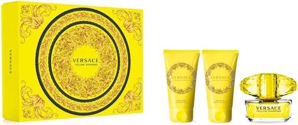 Eau de Toilette set za ženske Versace Yellow Diamond, 50 ml + telo balzam 50 ml + gel za prhanje 50 ml