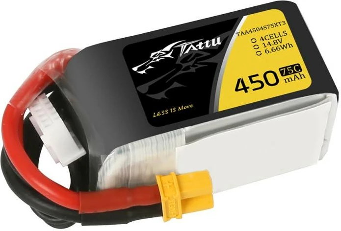 LiPo baterija 450mAh 14,8V 75C 4S1P z XT30, Tattu