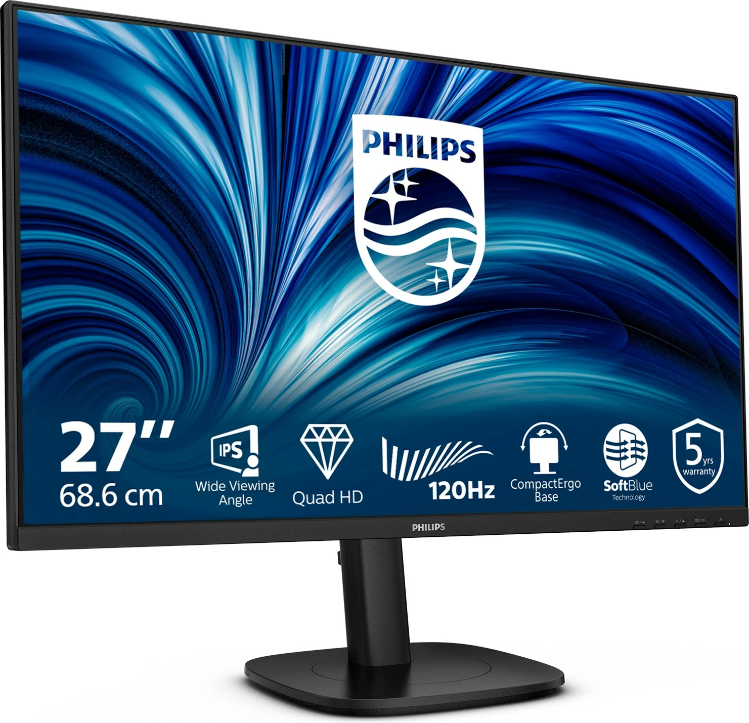 Monitor 27-palčni 2560 x 1440, 120 Hz, IPS, USB HUB, zvočniki, črn Philips
