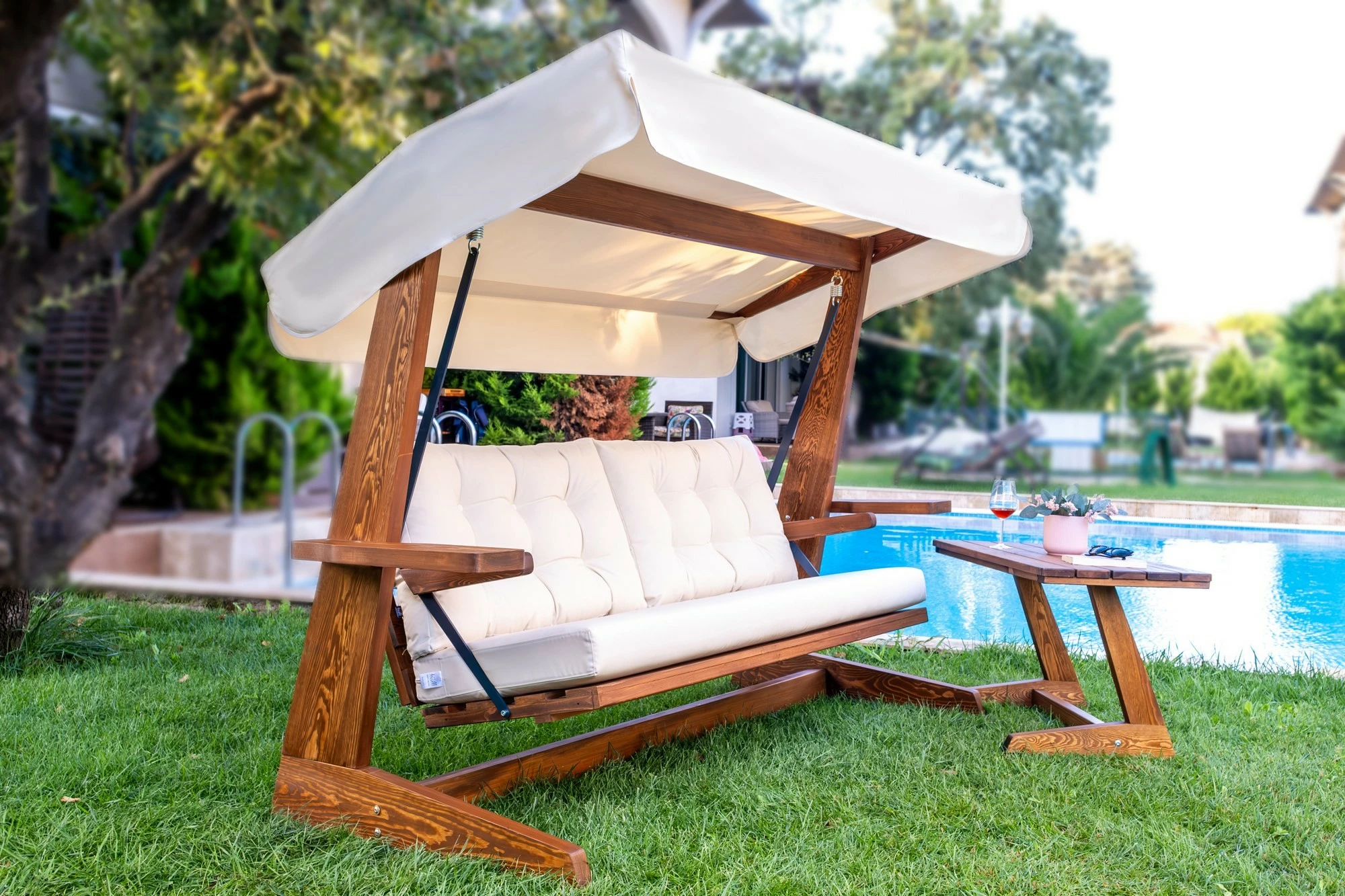 Trojni vrtni gugalnik, bež, Skye Decor Viva 2400