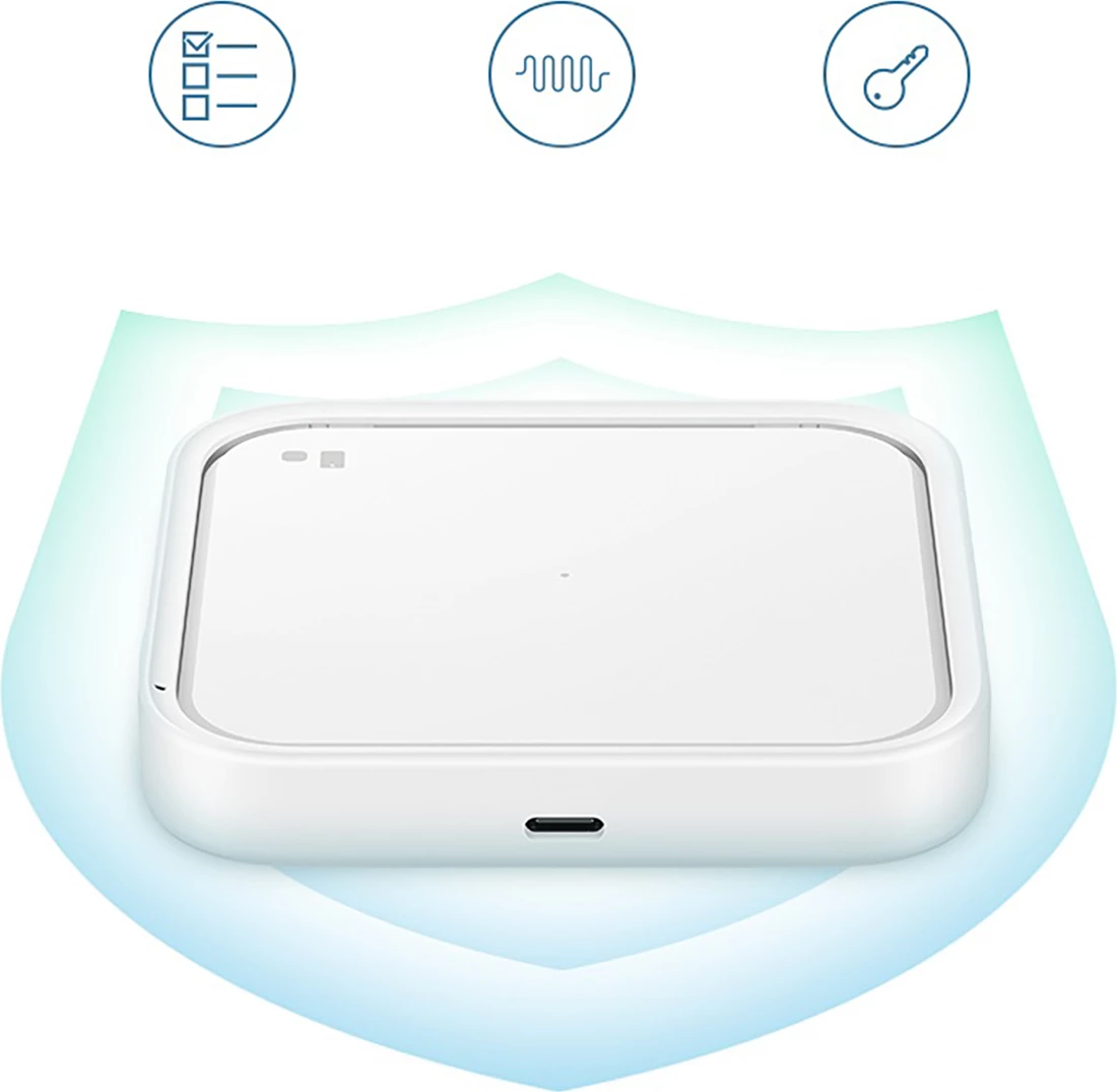 Brezžični polnilec, 15W, LED, USB-C, bel — Samsung EP-P2400TWEGEU, z napajalnikom