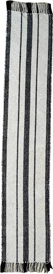 Namizni tekač ZOYA B, bombaž-poliester, bela-črna, 180x35 cm