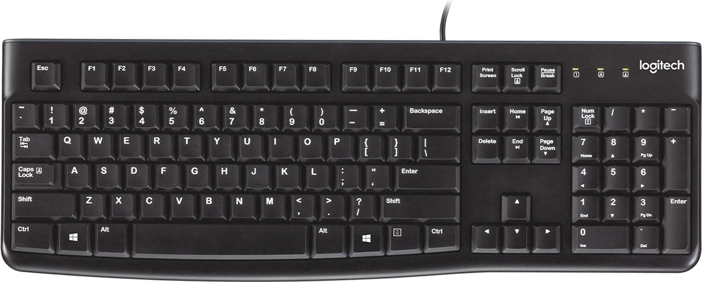 Tastatura Logitech K120 za poslovno rabo, žična, USB, QWERTY, črna