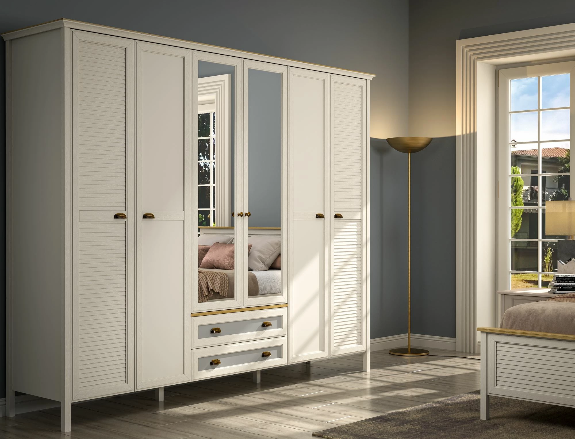 Garderobna omara Skye Decor, krem, jesen, siva, FRN-21007