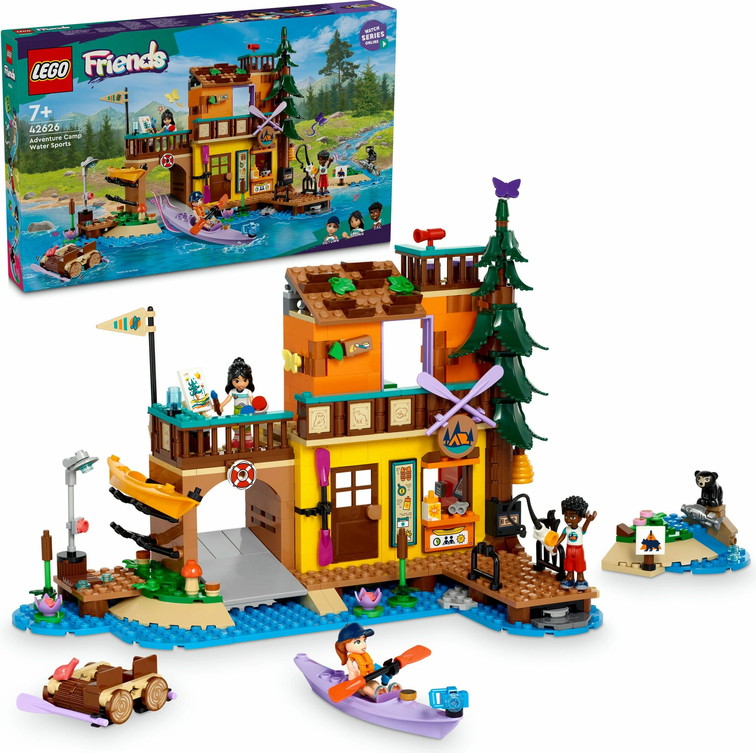 Kamp avantur z kajakom, LEGO Friends 42626, večbarven