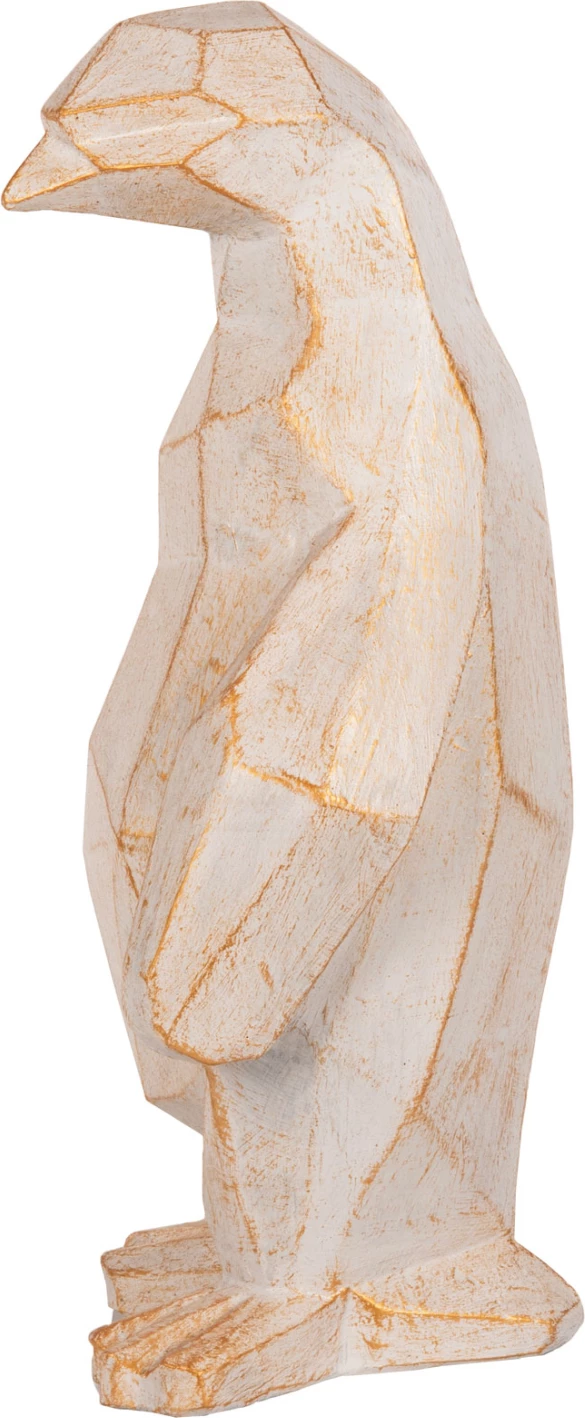 Talna dekoracija pingvin FH7915 GRC v beli patini z zlatimi detajli 30x20x60H cm