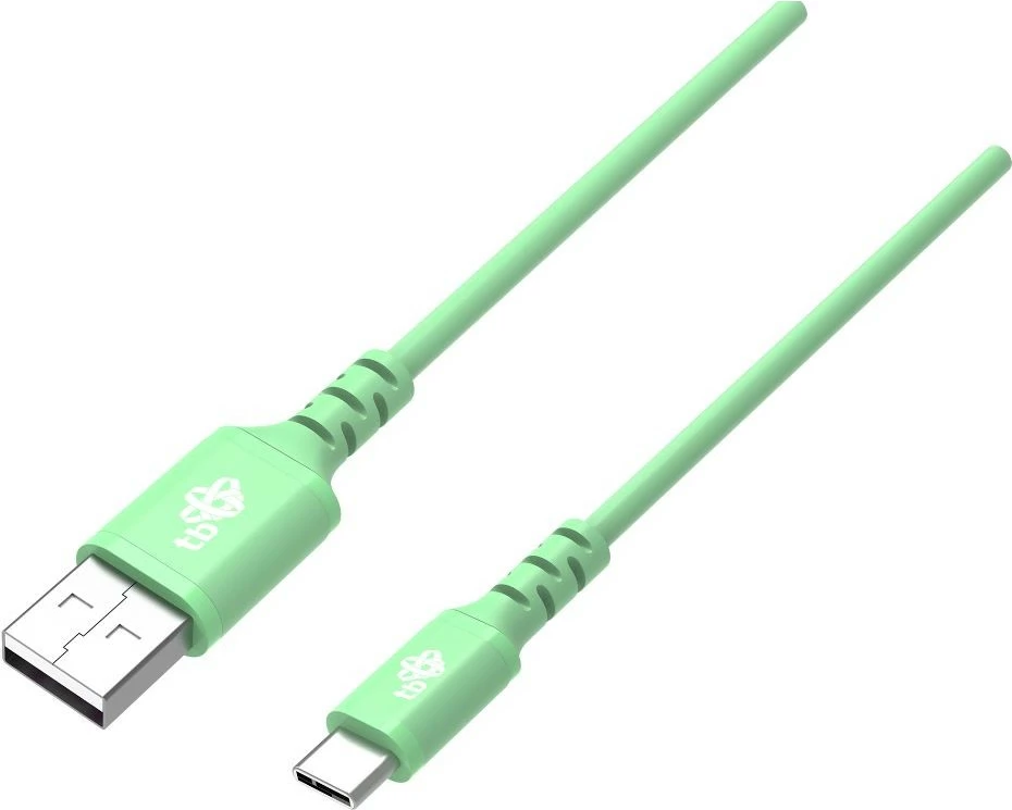 Silikonski kabel USB na USB-C, 1 m, zelen, podpora hitrega polnjenja TB
