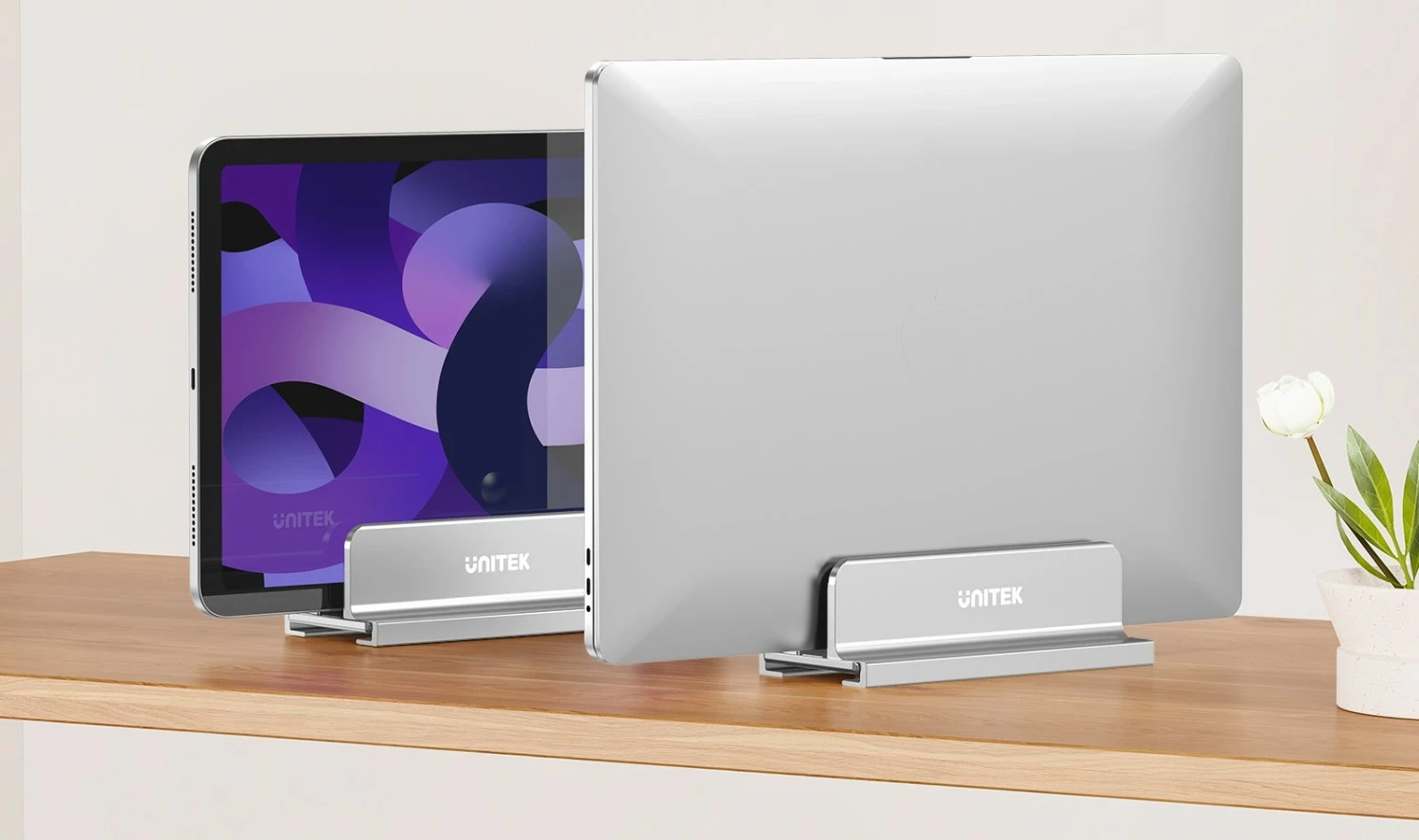 Stojalo za prenosnik Unitek, aluminij, sivo