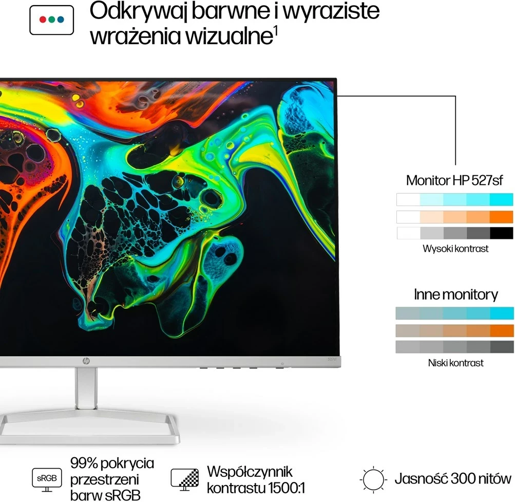 LED IPS monitor 27" 527sf, 100 Hz, srebrn - HP