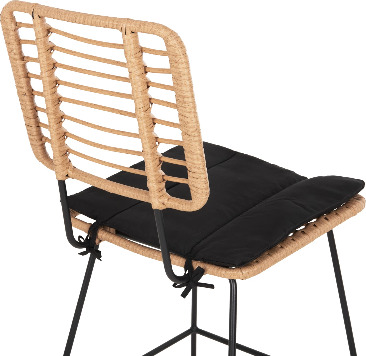 Barski stol Allegra FH5455.11 kovina in blazina črna-pletena bež 56x59x116.5Hcm