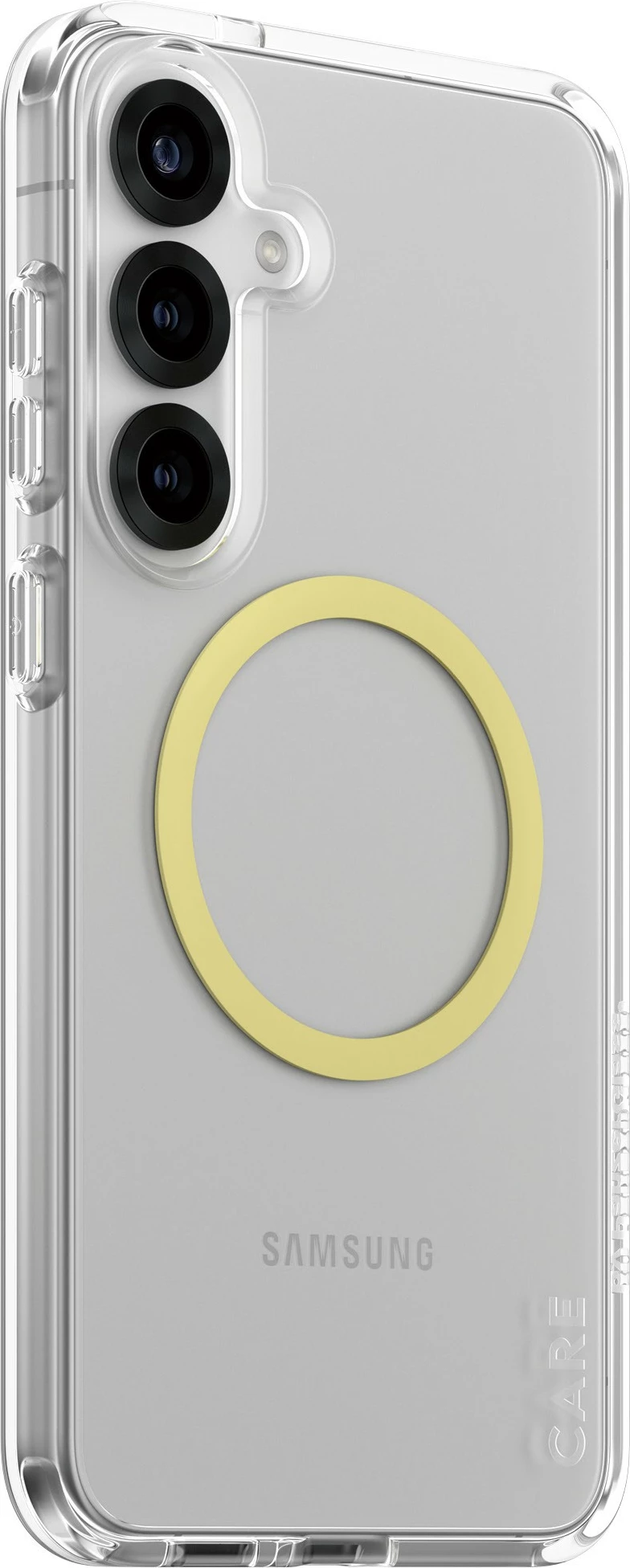 Prozoren zaščitni ovitek PanzerGlass CARE Flagship Case Clear Chardonnay QI za Galaxy S25 Plus