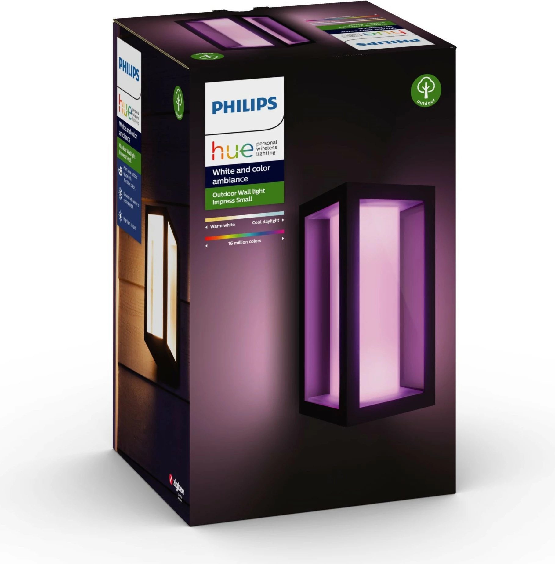 Zunanji pametni stenski svetilnik Philips Hue Impress, LED, črn