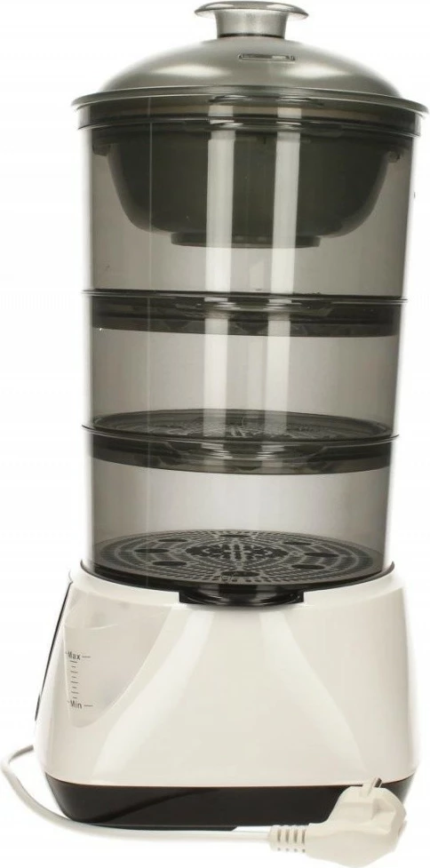 Parnik za zdravo kuhanje Amica PT3011 Lunaris, 3,3 L, 3 posode, bel/črn