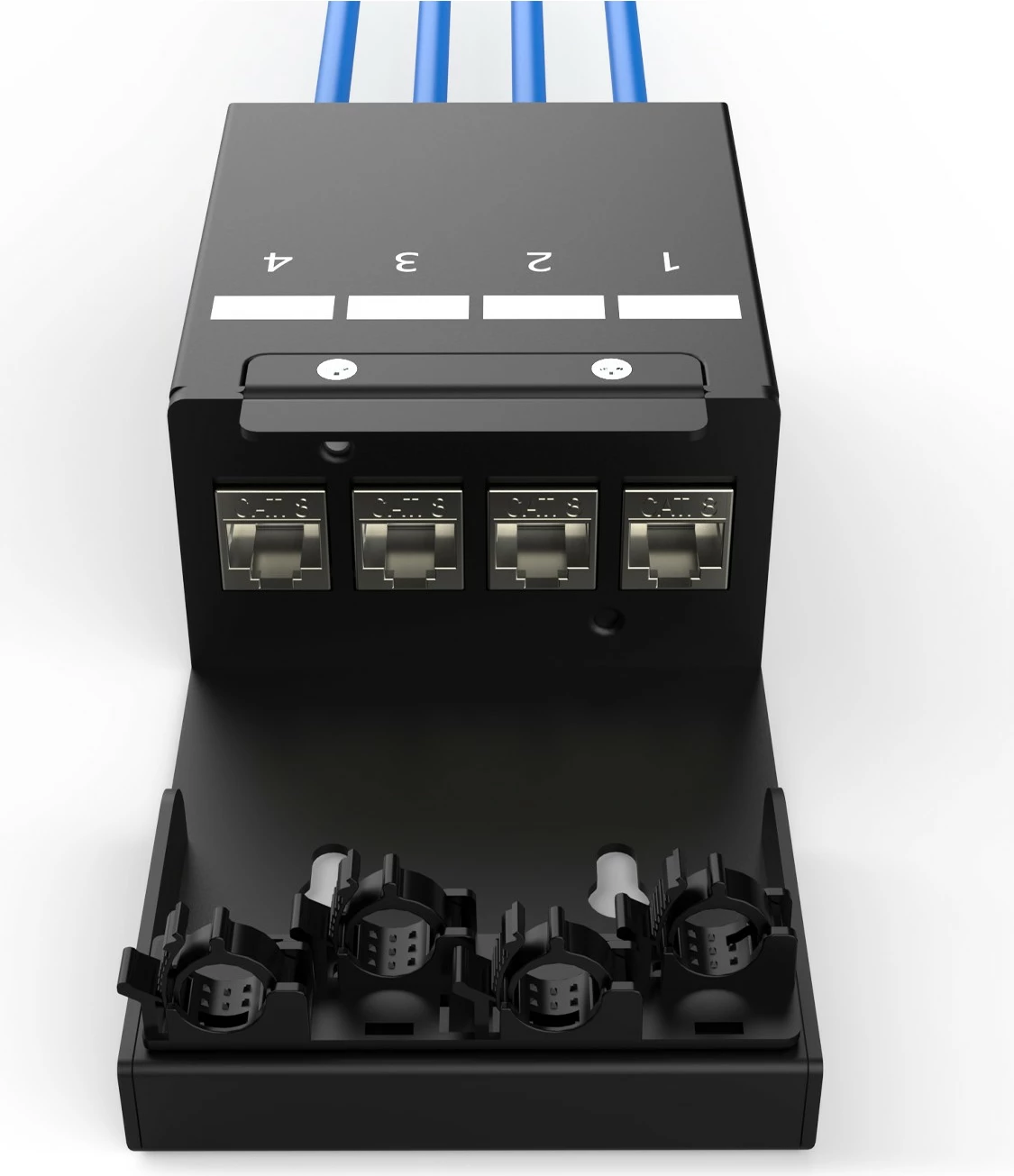 Konzolacijska omarica za 4 keystone konektorje, menjava kablov, Digitus, črna, jeklo