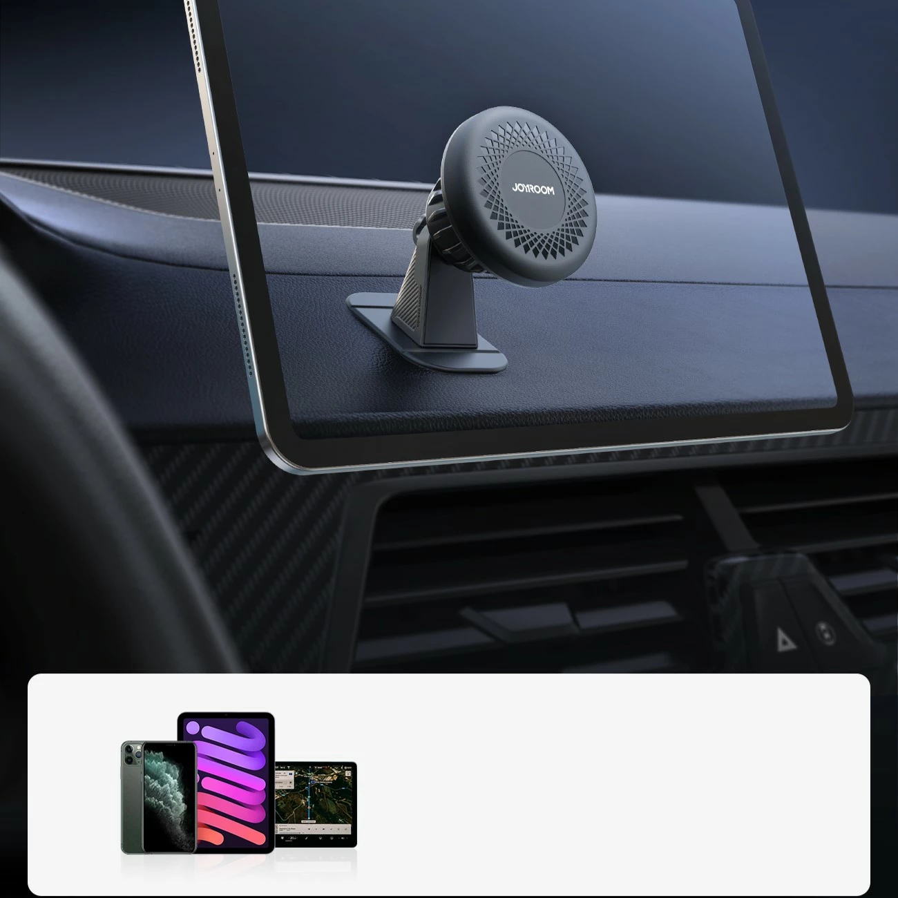 Magnetni nosilec za telefon, Joyroom JR-ZS356, za armaturno ploščo, temno sivi