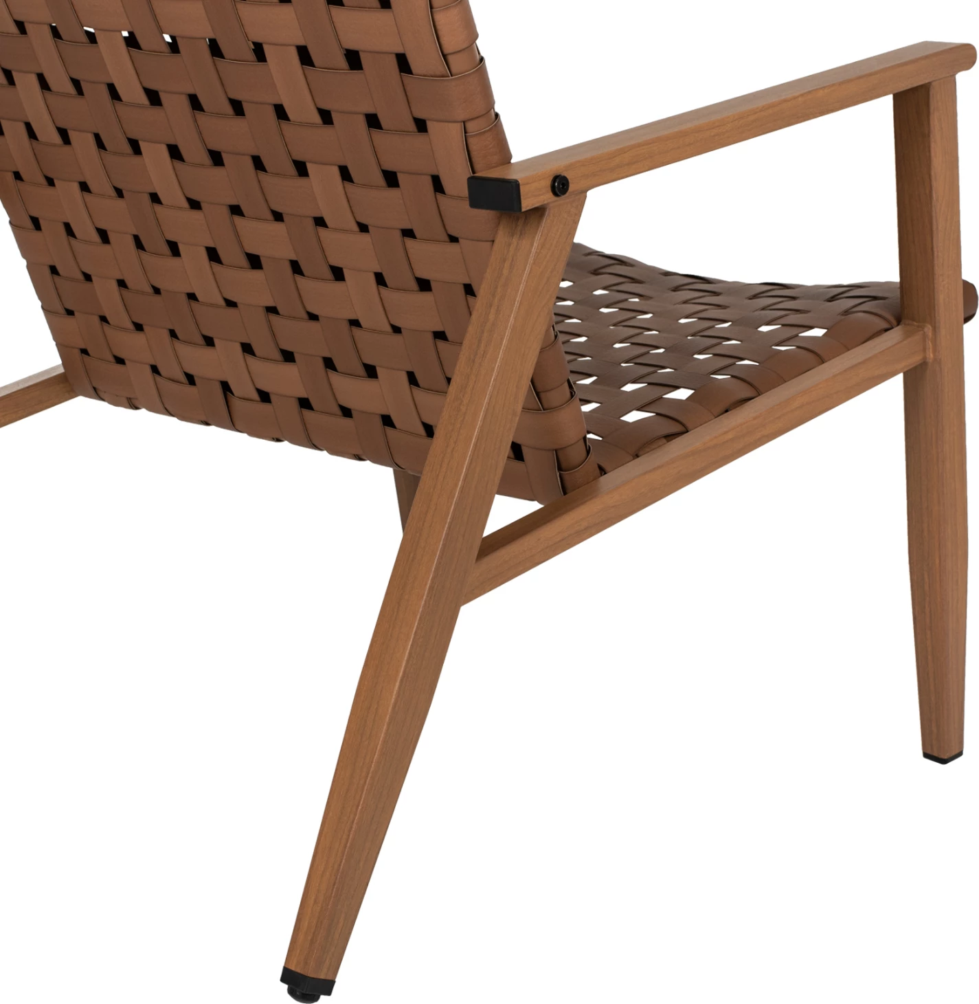 Fotelj FELIPE FH5868.01 kovinski videz lesa & ratan videz usnja 63,5x75,5x77Hcm