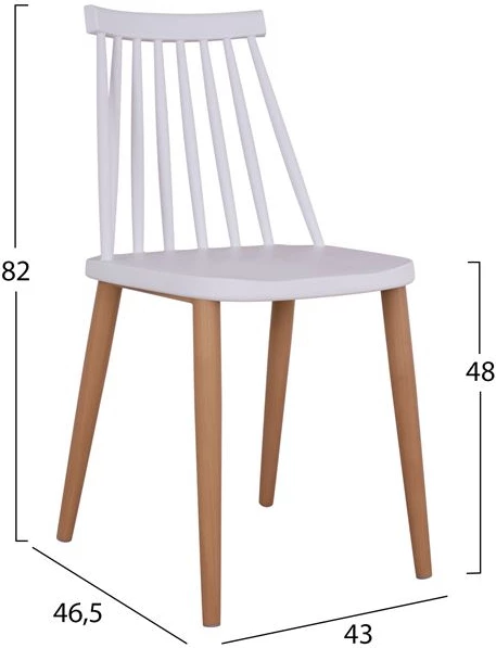 Set 5 kosov Miza Sonama & stoli Vansess Bela Barva Kovinski stol FH11002.01 110x70x76 cm