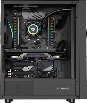 Računalniško ohišje Midi Tower Genesis Diaxid 605F, ATX, USB-C, črn