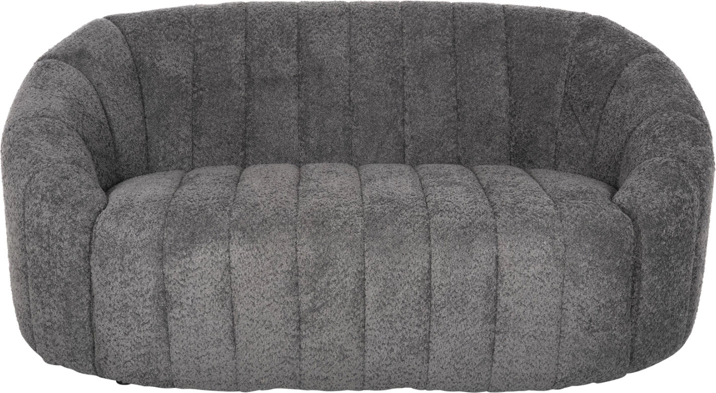 Dvosed kavč MOBY FH9595.01 iz sive boucle tkanine 145x82x67H cm