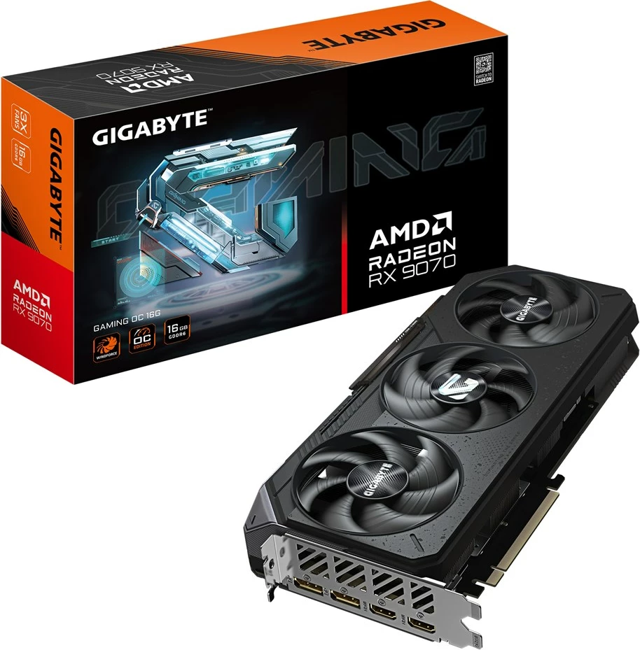 Grafična kartica Radeon RX 9070 GAMING OC Gigabyte, 16GB, črna
