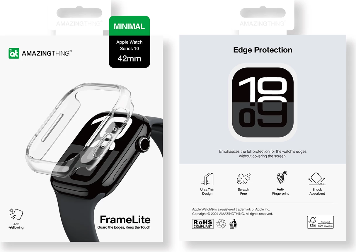 Prozoren minimalen ovitek za Apple Watch 42 mm, AmazingThing