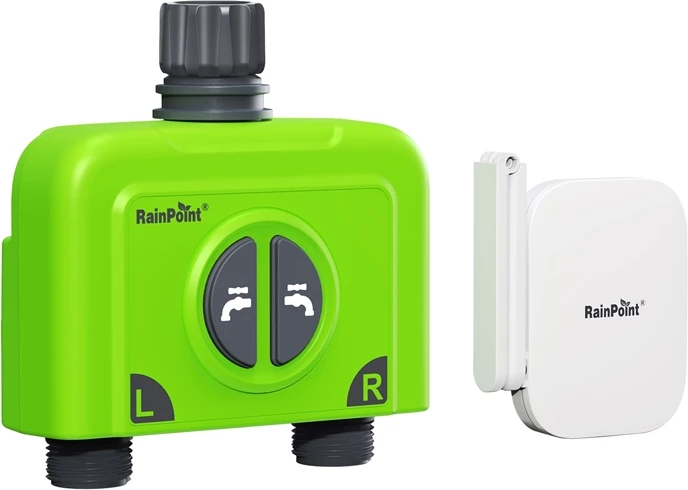Krmilnik za namakanje z WiFi, 2 coni, zelen, RainPoint HTV245FRF+HWG023WBRF