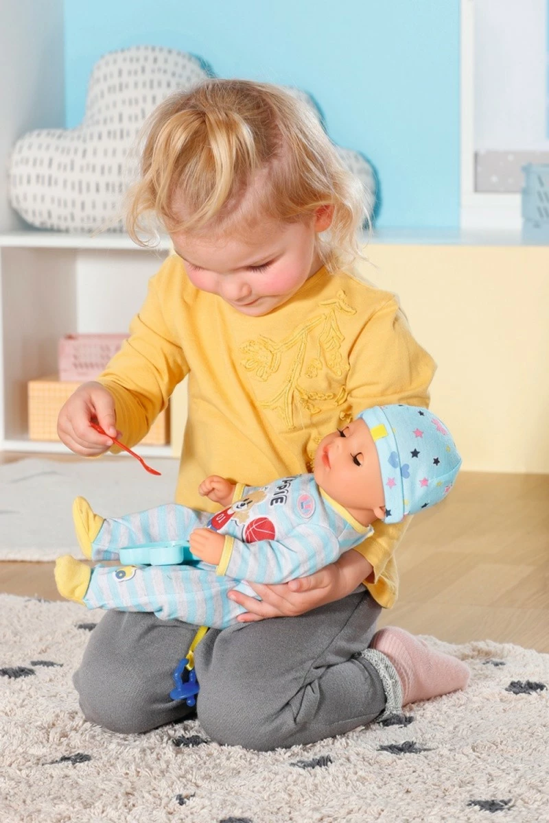 Punčka Baby Born fantek 36 cm z dodatki, Zapf, modra
