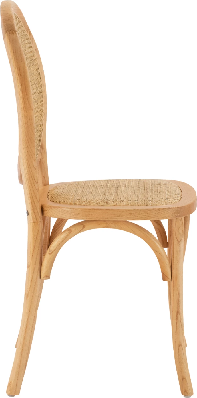 Leseni stol z ovalnim naslonom in ratanom v naravni barvi FH8745.01 45x50x97