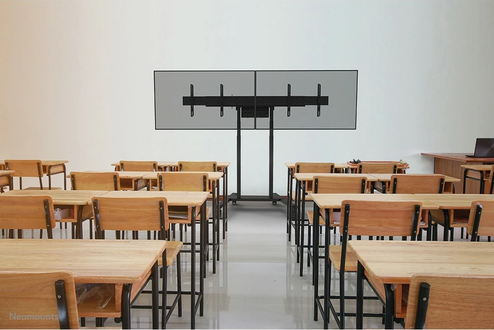 Motorni talni stojalo za zaslon Neomounts FL55-875BL1, 100", 110 kg, črno