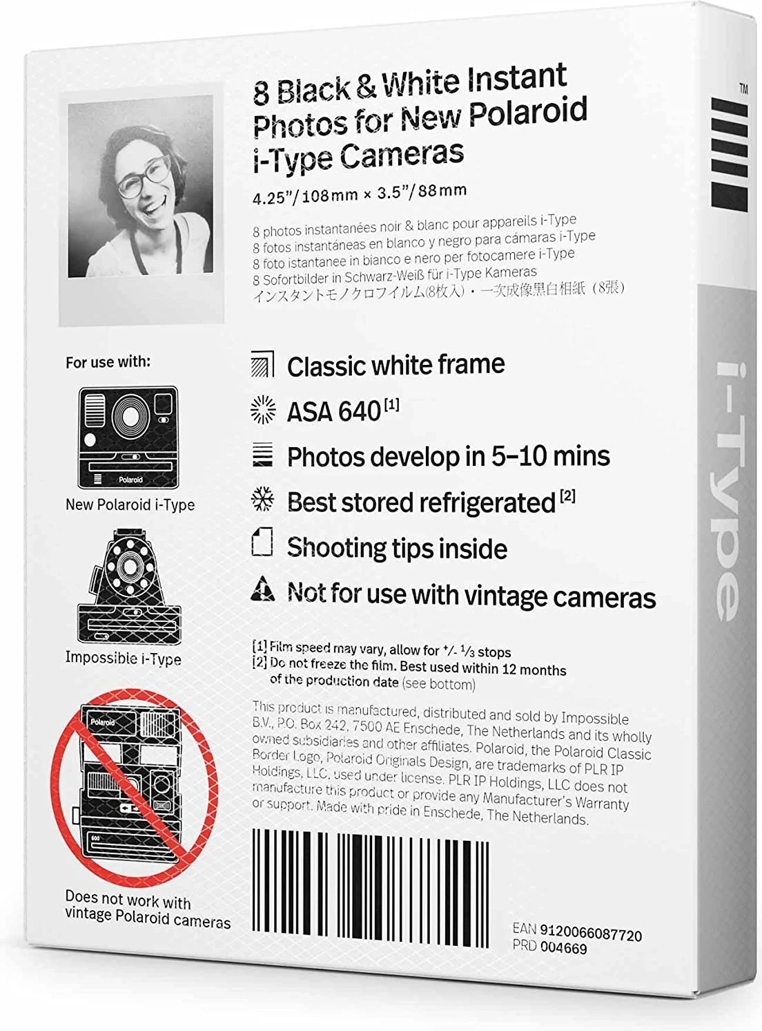 Črno-beli film Polaroid i-Type za kamere