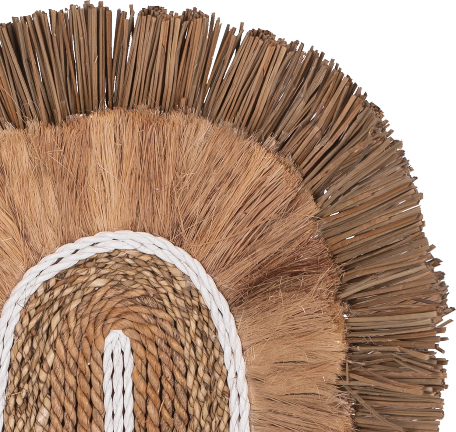 Stenska dekoracija z vlakni abake in vrvjo v naravni barvi 32X58X8cm.FH7791