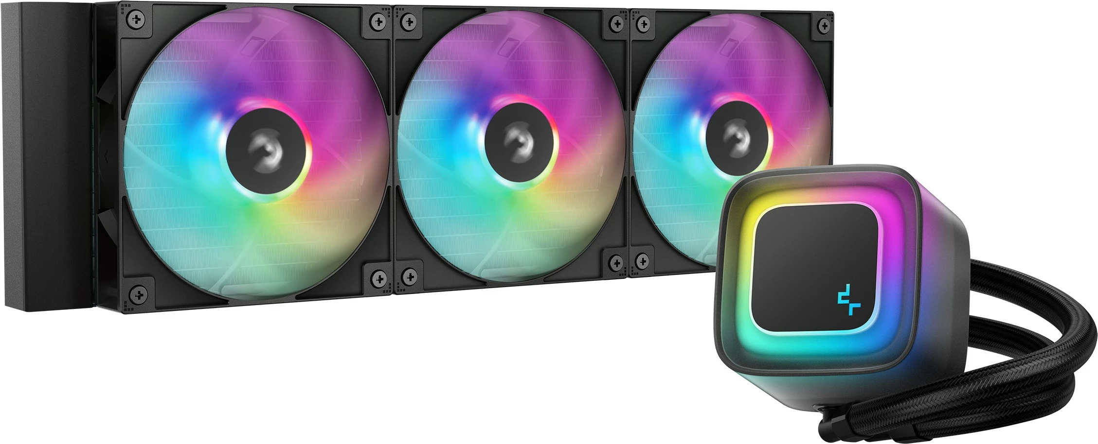 Hladilni sistem z vodnim hlajenjem Deepcool LE360 V2, 3x120mm, RGB, črn