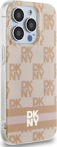 Ovitek z motivom DKNY IML karo in črte za MagSafe za iPhone 13 Pro / 13, rožnat