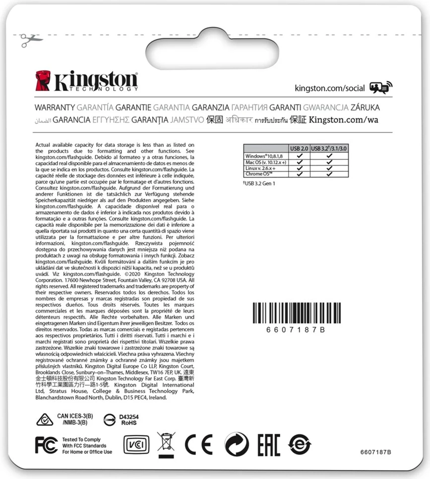 USB ključek 64GB, USB 3.2, kovinski, srebrn Kingston DataTraveler Micro