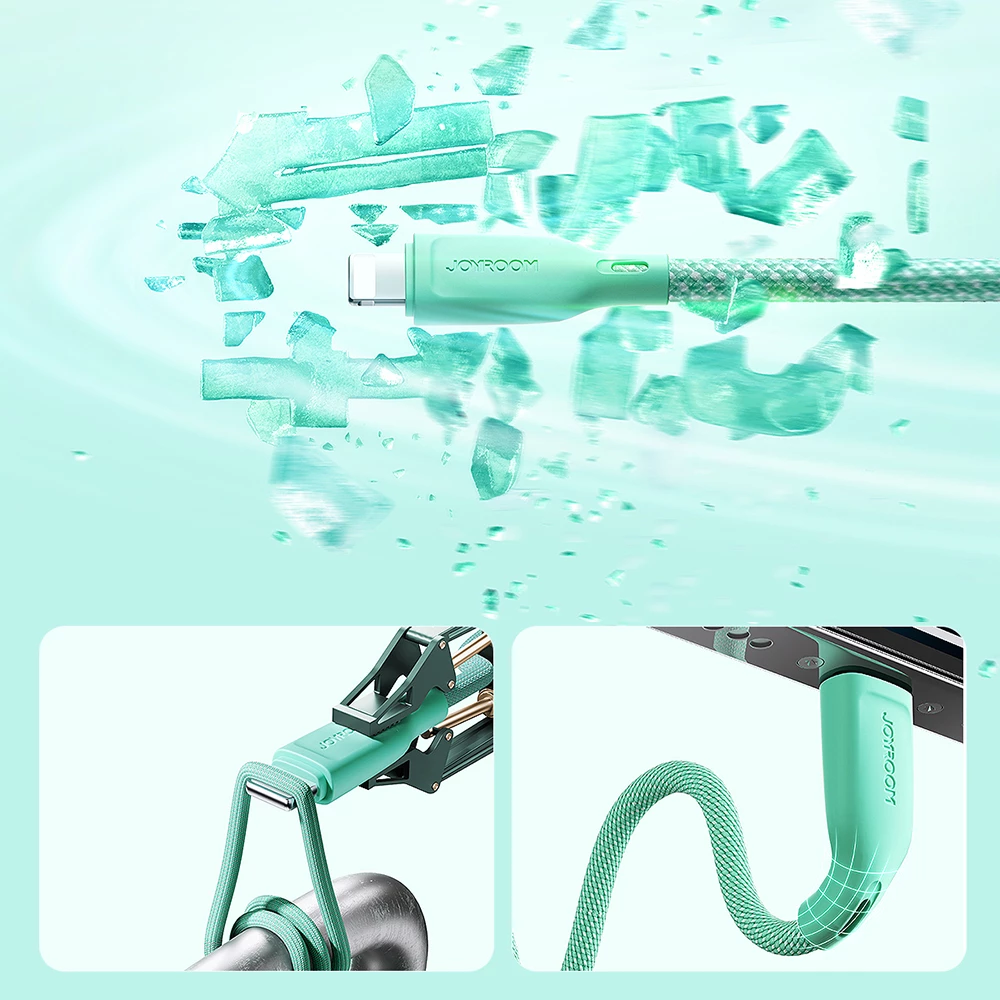 Kabel USB-A v Lightning, 1 m, 3 A, roza, Joyroom Multi-Color Series S-A34