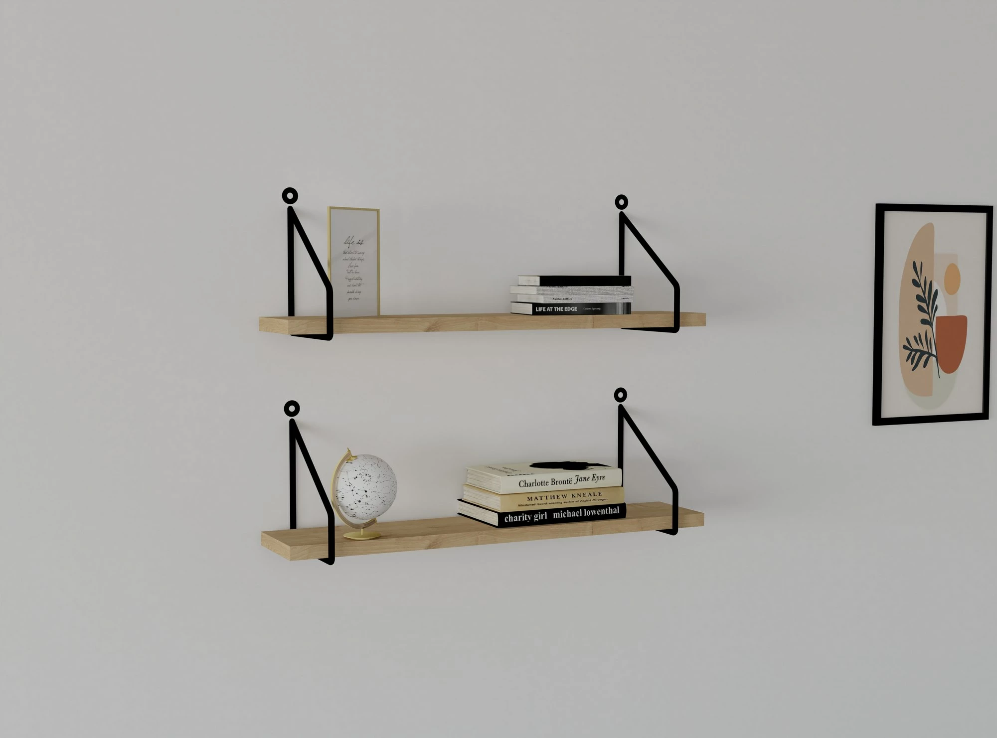 Stenski regal hrast safir (2 kosa) Hanah Home Reco