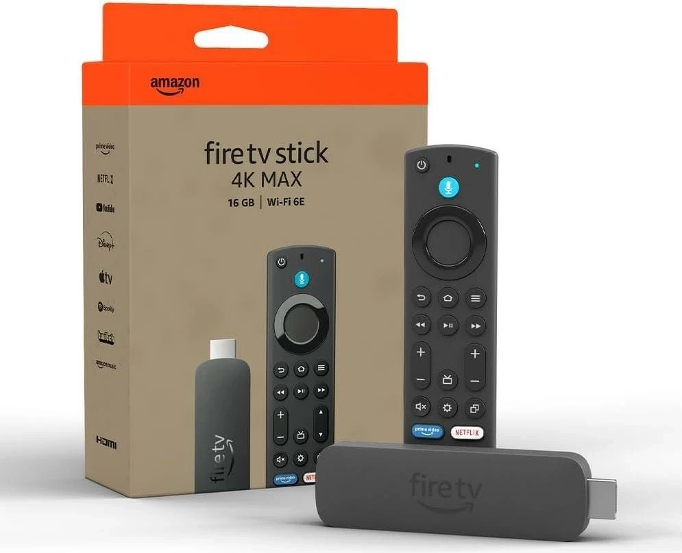 Streaming palica 4K Max, Amazon Fire TV Stick 16 GB z glasovnim daljincem, črn