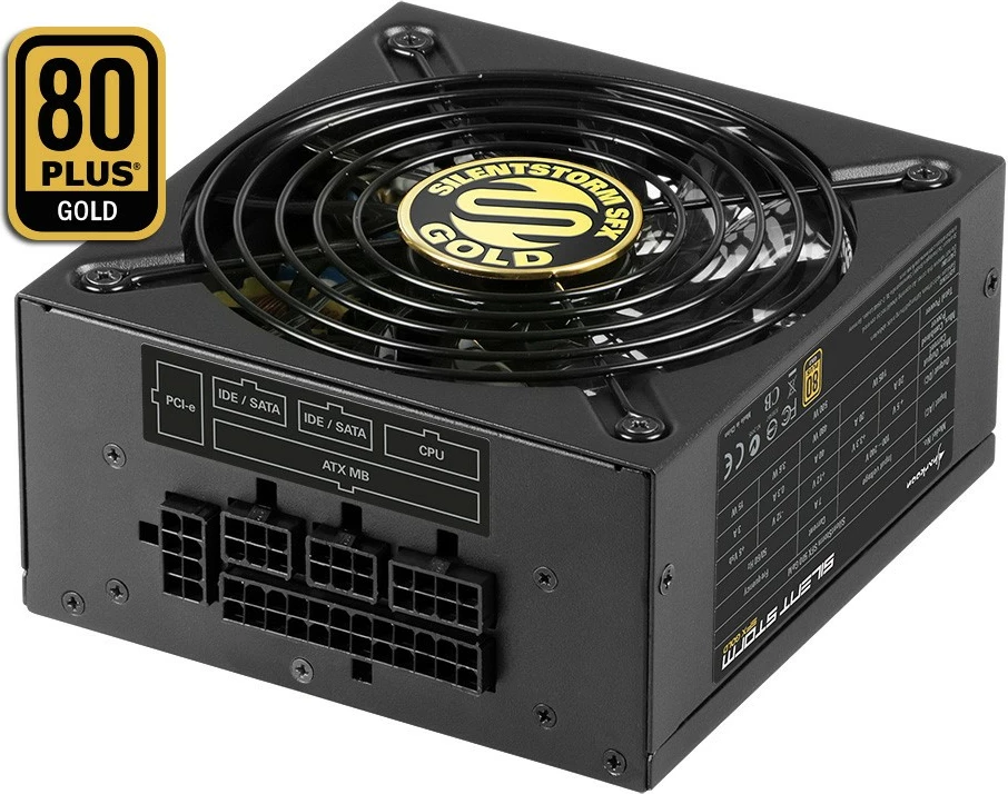 Tihi napajalnik Sharkoon SilentStorm SFX Gold 500W, 80 PLUS Gold, modularen, črn