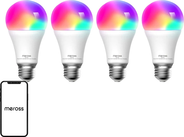 Set pametnih LED žarnic Meross MSL120, WiFi, E27, RGBW, 4 kosi